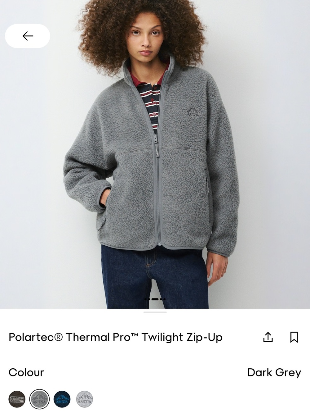 Aritzia TNA Polartec® Thermal Pro™ Zip-Up Jacket XS